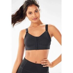 Fabletics Ines Low Impact Bustier Sports Bra Coal Gray Black